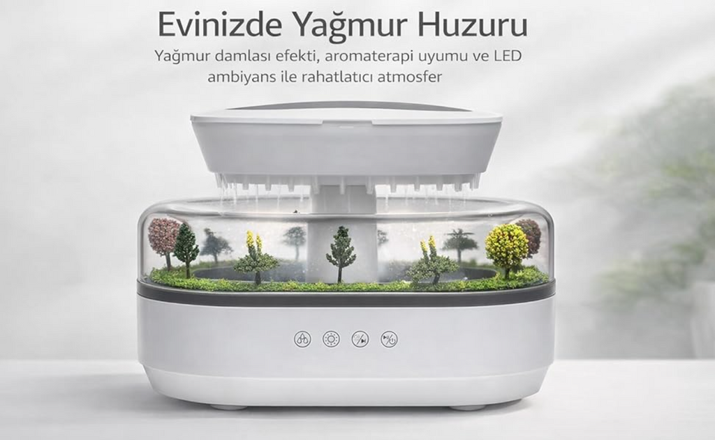 Shopera™ Premium Yağmur Damlacıklı Hava Nemlendiricisi