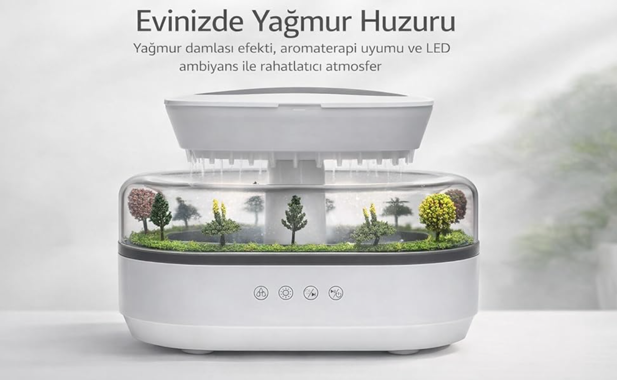 Shopera™ Premium Yağmur Damlacıklı Hava Nemlendiricisi